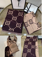 Cozy Double-Sided Knitted Monogram Scarf – Winter Luxury Essential