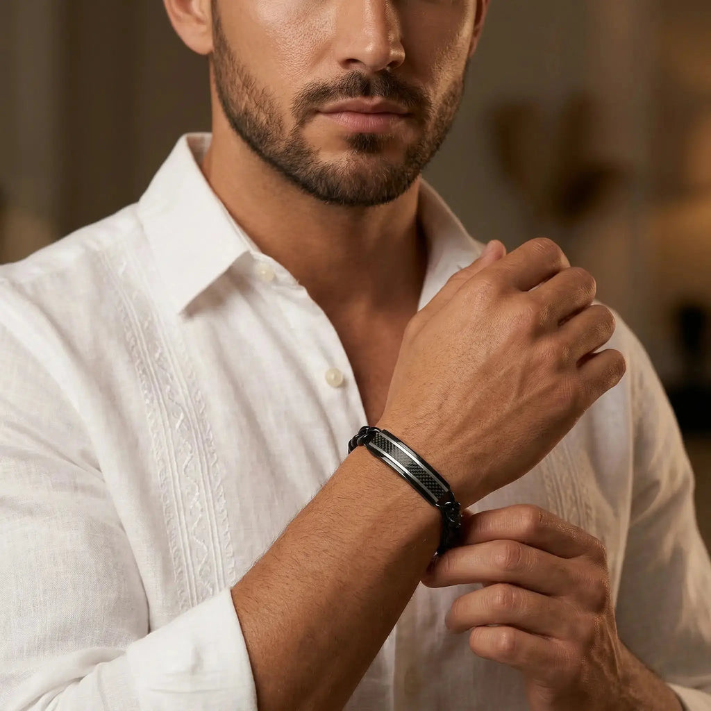 Carbon Edge Steel Bracelet