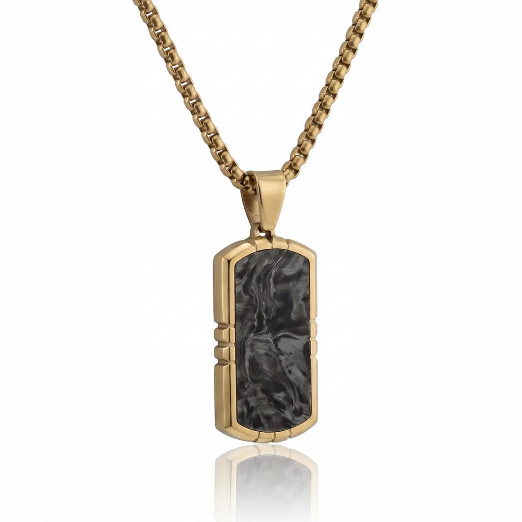 Midnight Obsidian Shield Necklace