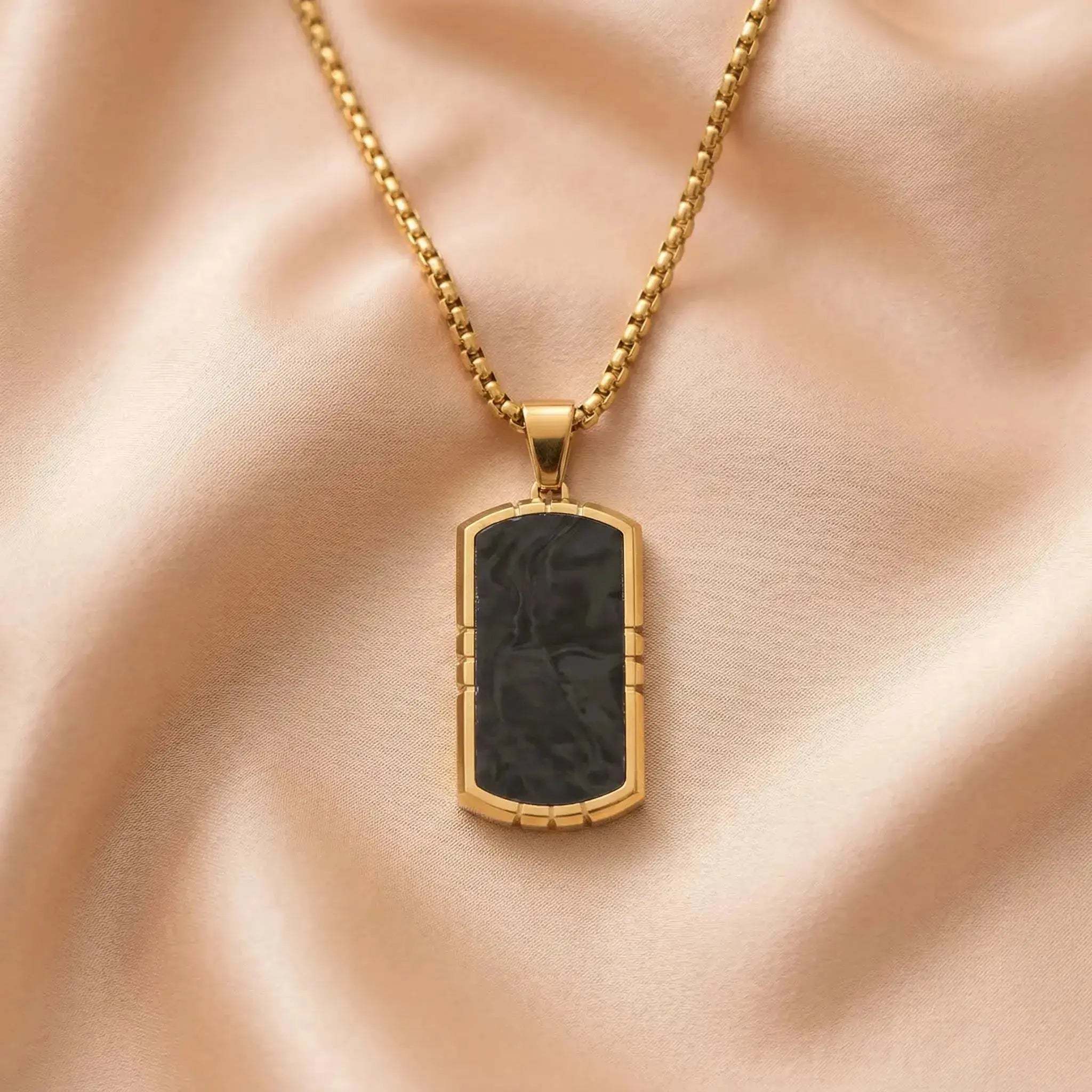 Midnight Obsidian Shield Necklace