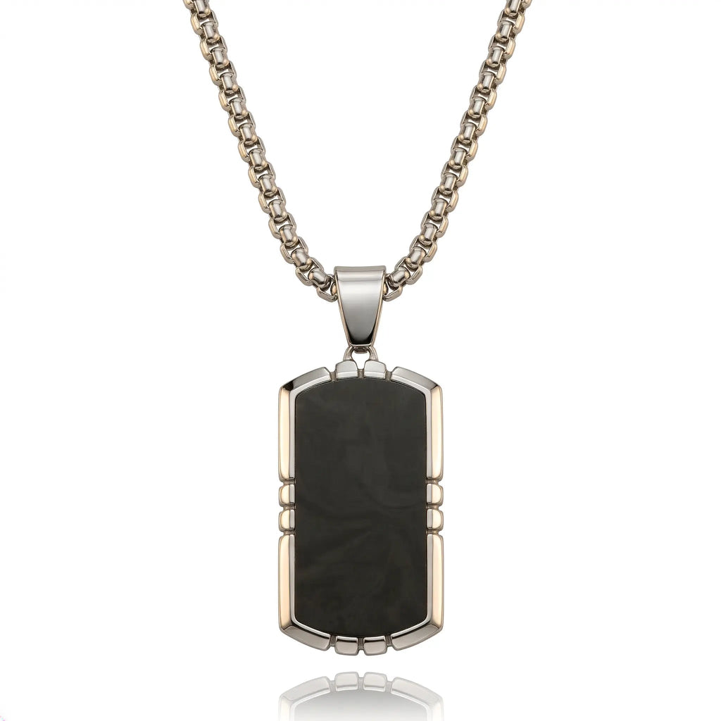 Midnight Obsidian Shield Necklace