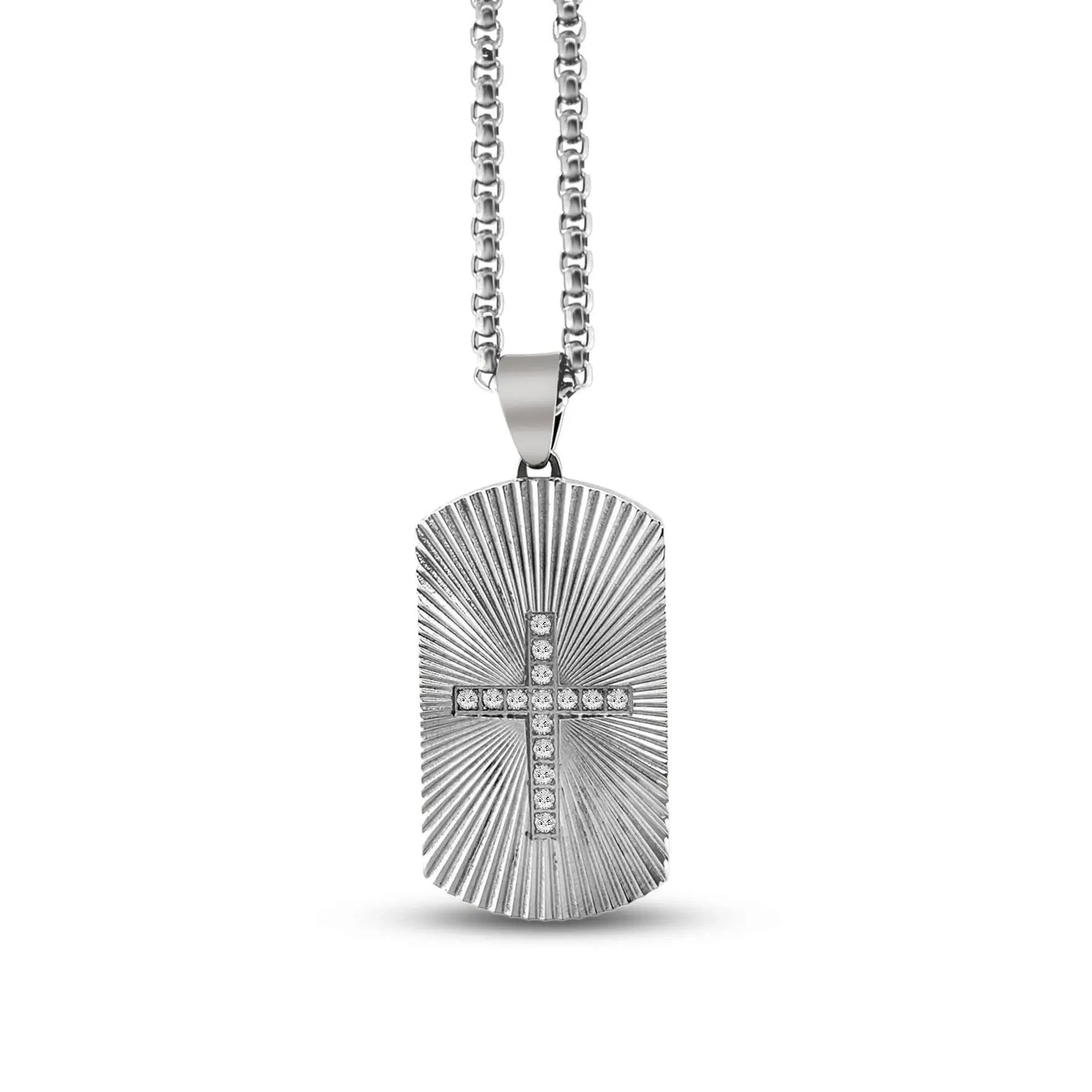 Raylur Cross Dog Tag Necklace