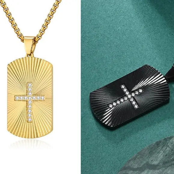 Raylur Cross Dog Tag Necklace